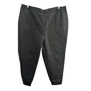 Arctic Expedition Quilted Womens Black Pants 1X Polyester Elastic Waist Warm Win